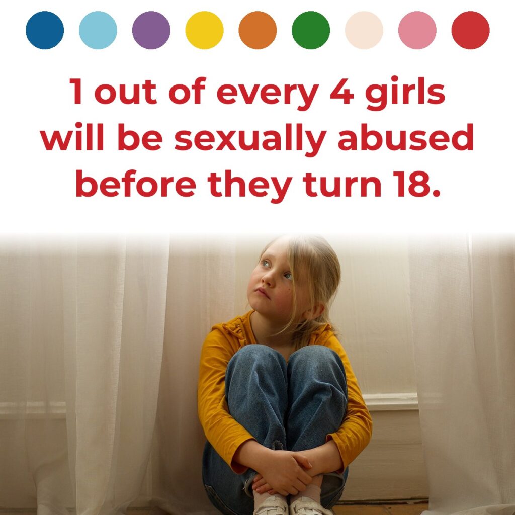 1 out of every 4 girls will be sexually abused before they turn 18.